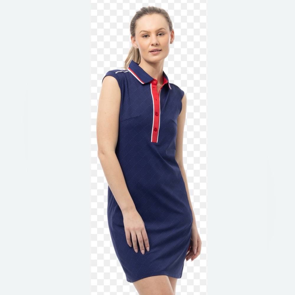 SANSOLEIL Navy Blue Sleeveless Golf Tennis Dress